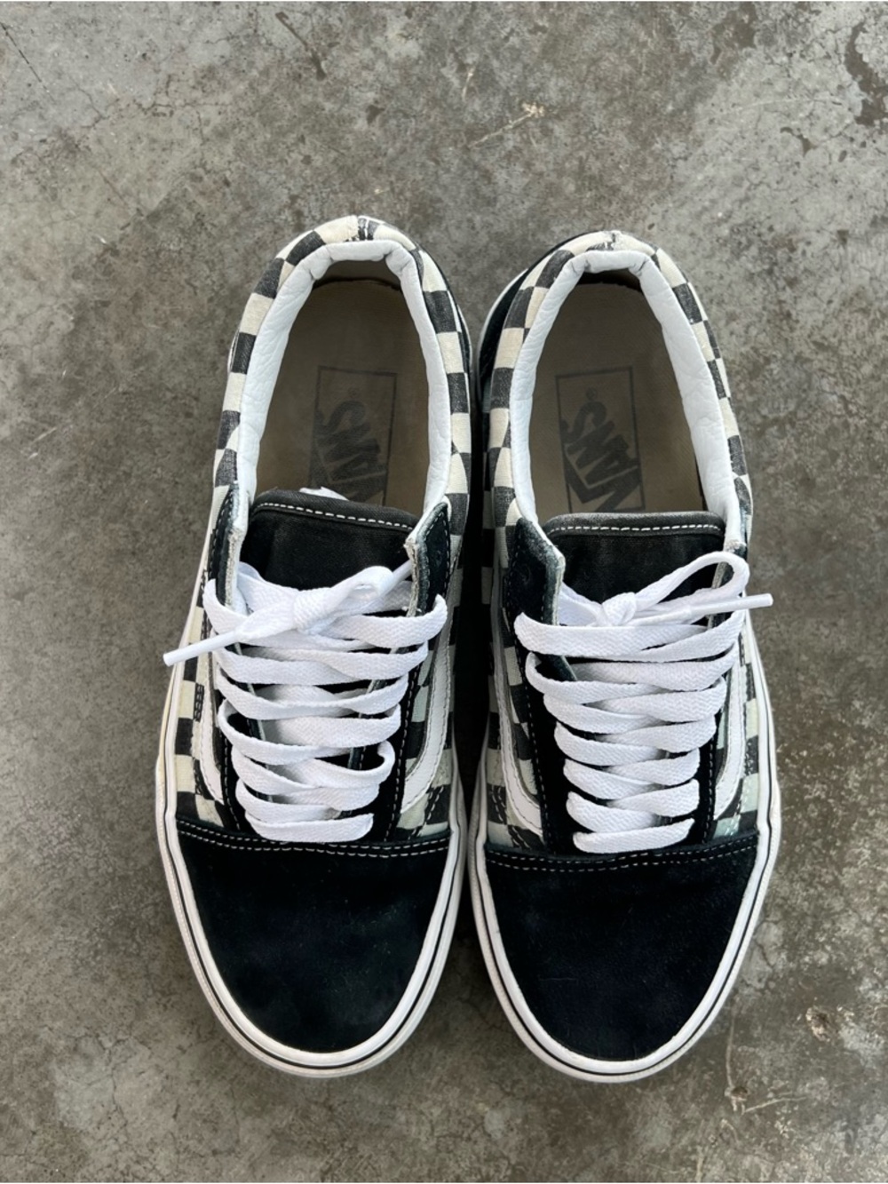 Vans Old Skool Checkerboard Black White Sneakers Size 8 Women / 6.5 Men Skater - Picture 5 of 10
